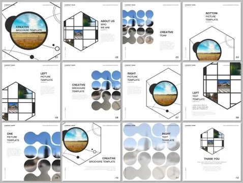 Brochure layout of square format covers templates for square flyer leaflet Stock Illustration