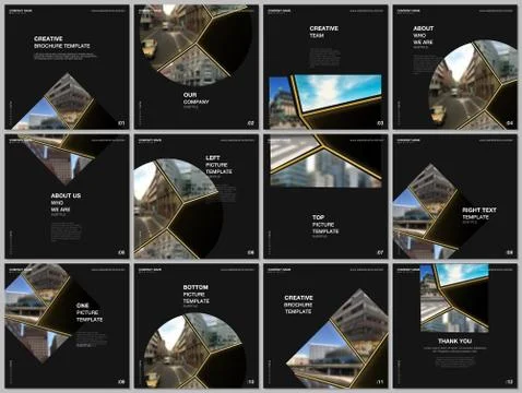 Brochure layout of square format covers design templates for square flyer Stock Illustration