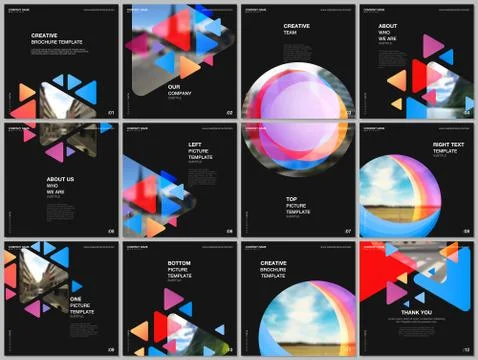 Brochure layout of square format covers design templates for square flyer Stock Illustration