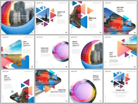 Brochure layout of square format covers design templates for square flyer Stock Illustration