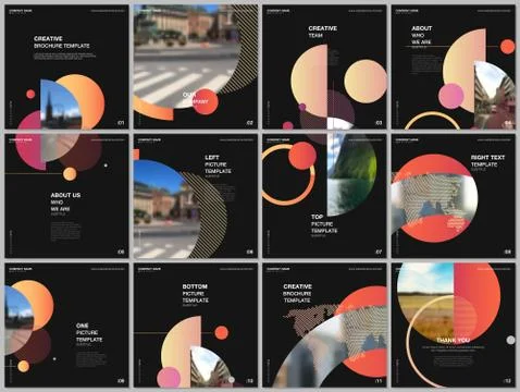 Brochure layout of square format covers design templates for square flyer Stock Illustration