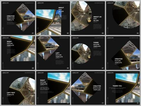 Brochure layout of square format covers design templates for square flyer Stock Illustration