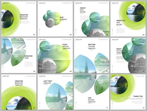 Brochure layout of square format covers design templates for square flyer Stock Illustration