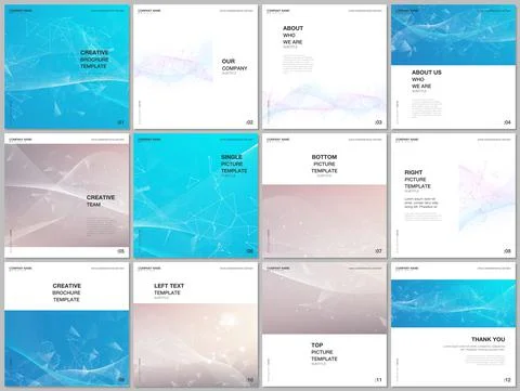 Brochure layout of square format covers templates for square flyer leaflet Stock Illustration