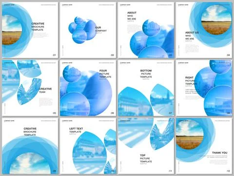 Brochure layout of square format covers design templates for square flyer Stock Illustration