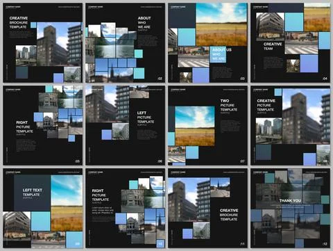 Brochure layout of square format covers design templates for square flyer Stock Illustration