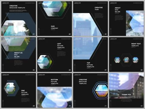 Brochure layout of square format covers design templates for square flyer Stock Illustration