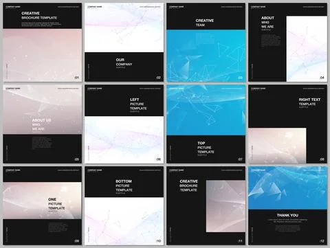 Brochure layout of square format covers templates for square flyer leaflet Stock Illustration