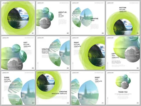 Brochure layout of square format covers design templates for square flyer Stock Illustration