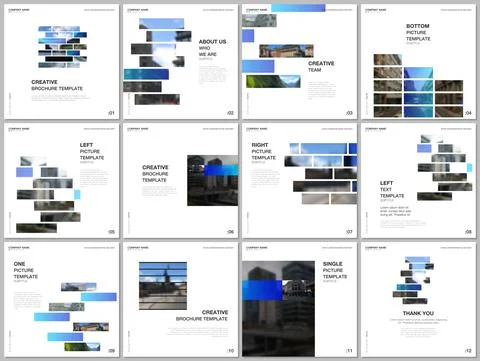 Brochure layout of square format covers design templates for square flyer Stock Illustration