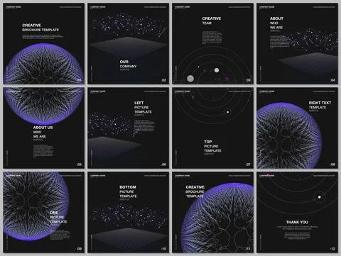 Brochure layout of square format covers design templates for square flyer Stock Illustration