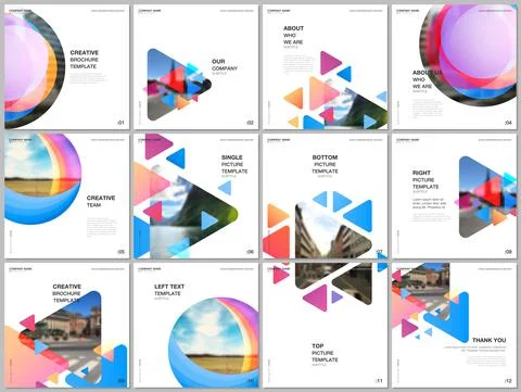 Brochure layout of square format covers design templates for square flyer Stock Illustration