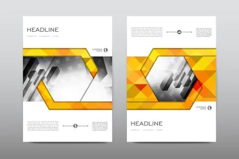 Brochure layout template flyer design vector, Magazine booklet cover abstract イラスト素材