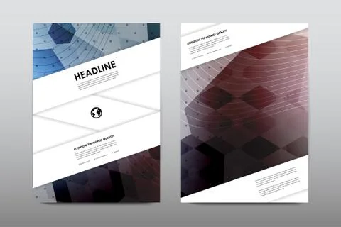 Brochure layout template flyer design vector, Magazine booklet cover abstract Stock Illustration
