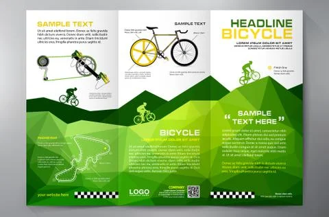 Brochure leaflet design tri-fold template. Stock Illustration