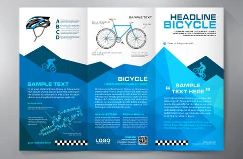 Brochure leaflet design tri-fold template. Stock Illustration