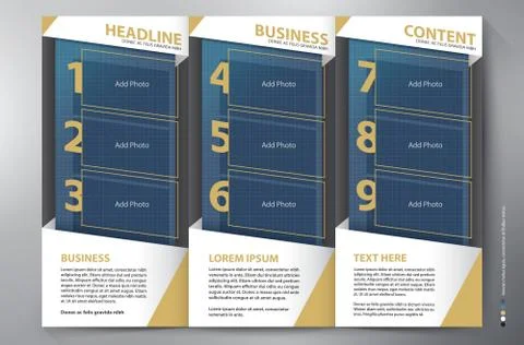 Brochure leaflet design tri-fold vector template Stock Illustration