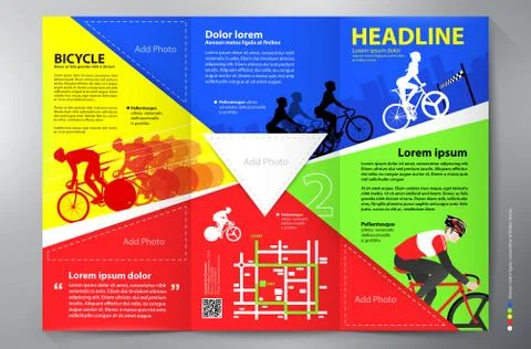 Brochure leaflet design tri-fold vector template. Stock Illustration