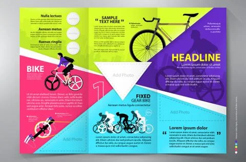 Brochure leaflet design tri-fold vector template. Stock Illustration