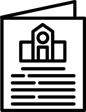 Brochure Line Icon Design Stock Illustration