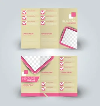 Brochure mock up design template Stock Illustration