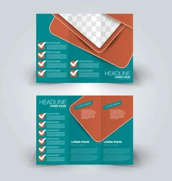 Brochure mock up design template Stock Illustration