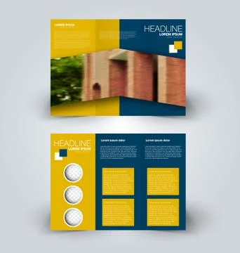 Brochure mock up design template Stock Illustration