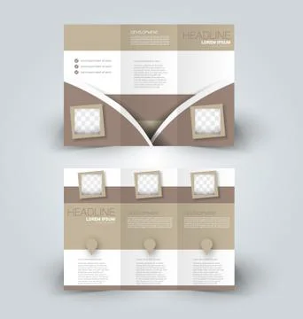 Brochure mock up design template Stock Illustration