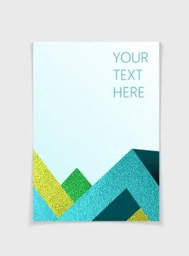 Brochure with modern metallic geometric elements. Stock Illustration