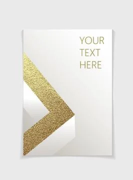 Brochure with modern metallic geometric elements. Stock Illustration