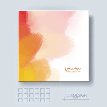 Brochure with Multicolored Blured Backgrounds. Stock Illustration