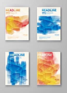 Brochure with Multicolored Blured Backgrounds. Stock Illustration