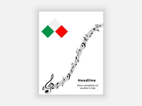 Brochure with musical notes. Vector graphics. イラスト素材
