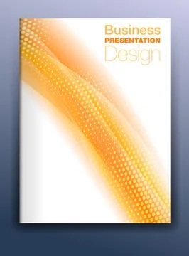 Brochure Orange Cover Template Vector Design for Business Presentation with A Stock Illustration