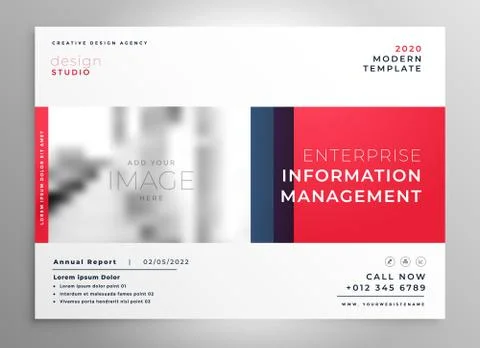 Brochure presentation design template in red color Stock Illustration