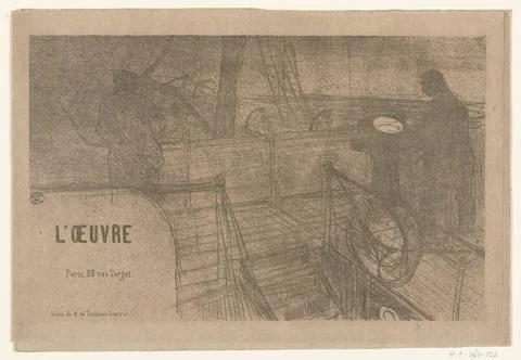 Brochure with program for the Theater l oeuvre with two sailors on the fro... Stock Photos