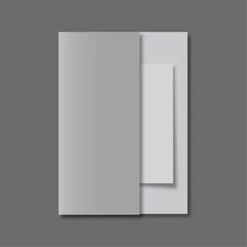 Brochure with realistic shadow on a gray background Stock Illustration