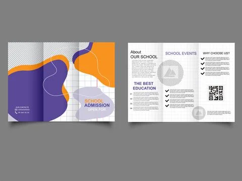 Brochure School admission. Creative shape business, school admission brochure Stock Illustration