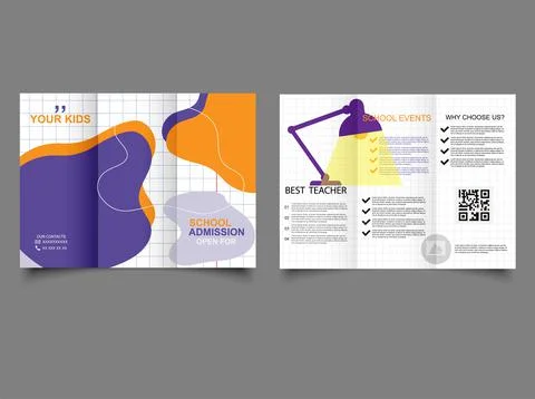 Brochure School admission. Creative shape business, school admission brochure Stock Illustration