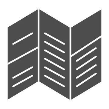 Brochure solid icon. Trifold vector illustration isolated on white. Office Stock Illustration