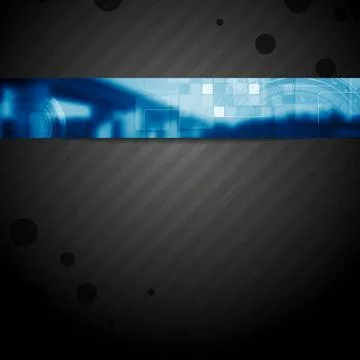 Brochure tech template with blue web header banner Brochure tech template ... Stock Photos