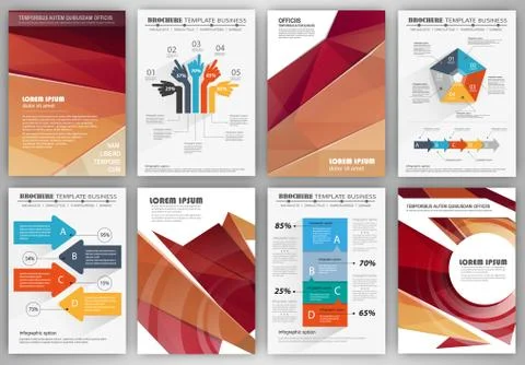 Brochure template with charts and graphs Stock Illustration