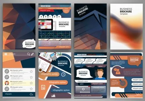 Brochure template concept infographics and icons Stock Illustration