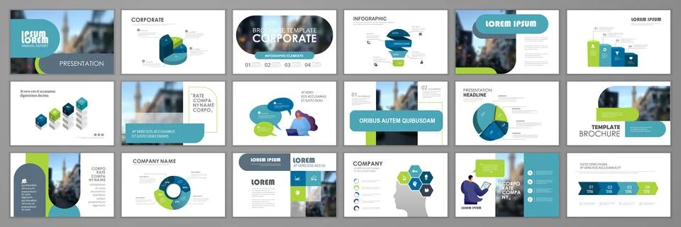 Brochure template design set Stock Illustration