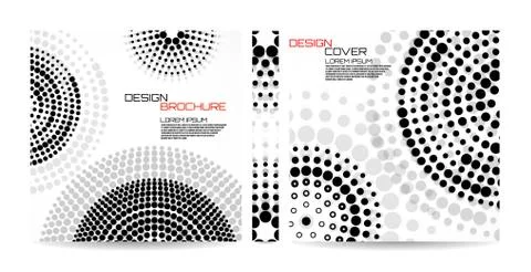 Brochure template with dotted circles. Dots in circular form. Magazine, poste Illustrazione stock