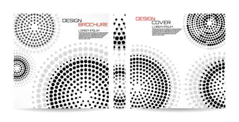 Brochure template with dotted circles. Dots in circular form. Magazine, poste Stock Illustration