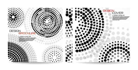 Brochure template with dotted circles. Dots in circular form. Magazine, poste Stock Illustration