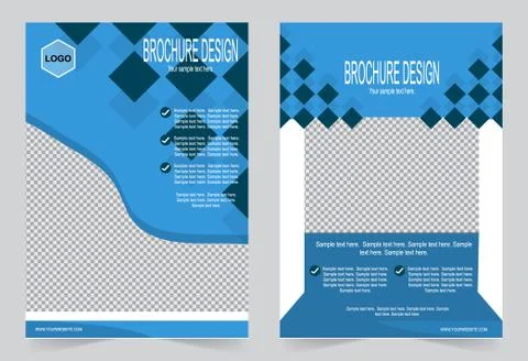Brochure template, Flyer design,  blue color abstract vector background. Stock-Illustration