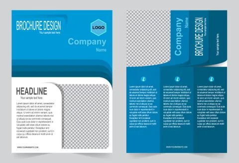 Brochure template, Flyer design blue color template Stock Illustration
