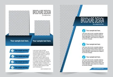 Brochure template, Flyer design blue template 스톡 일러스트